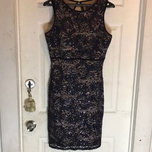 NW nights dark blue sequins dress